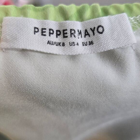 Peppermayo Dress Size 4 Green White Fun Party Sexy - Picture 6 of 6